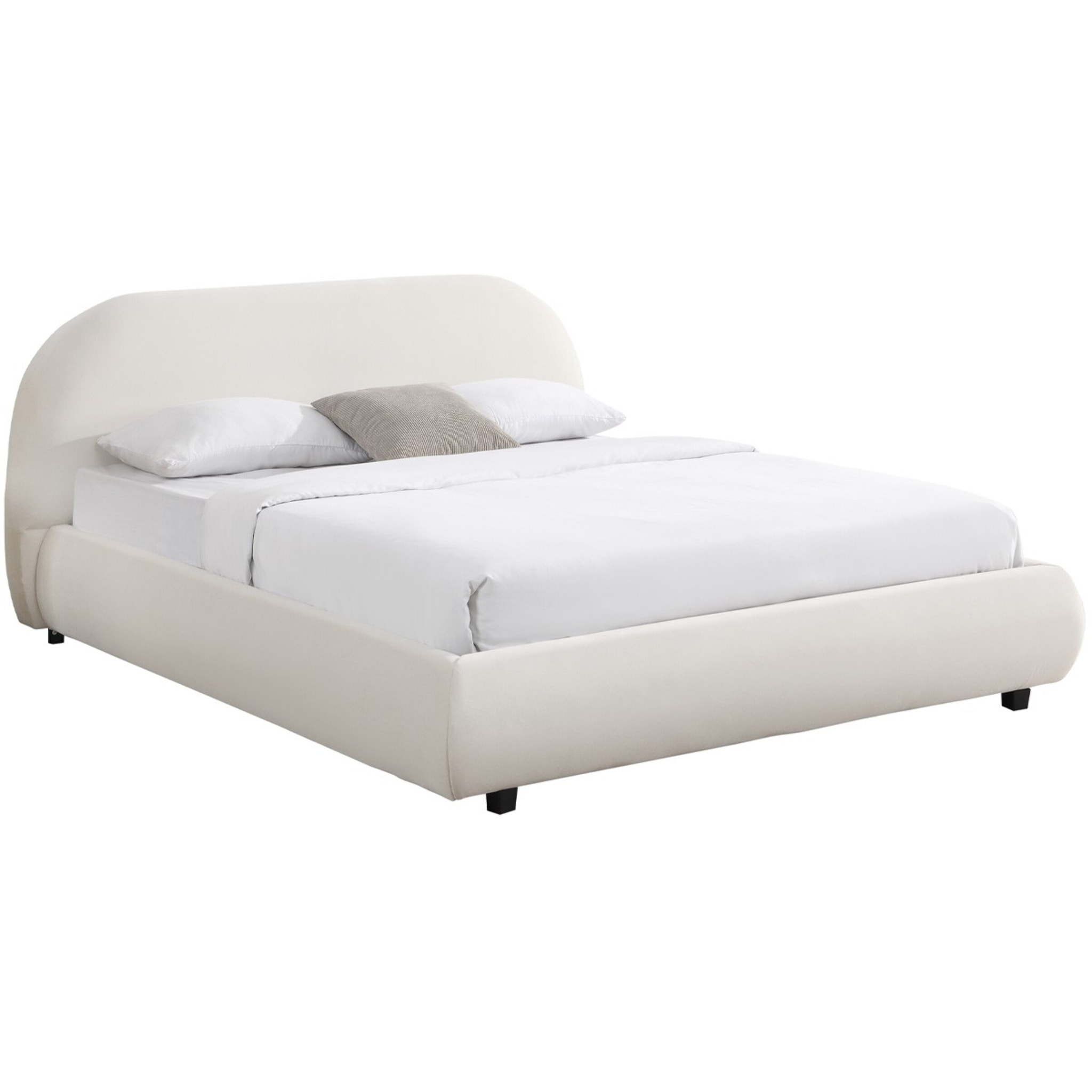 Lit avec tête de lit en velours - MADDIE