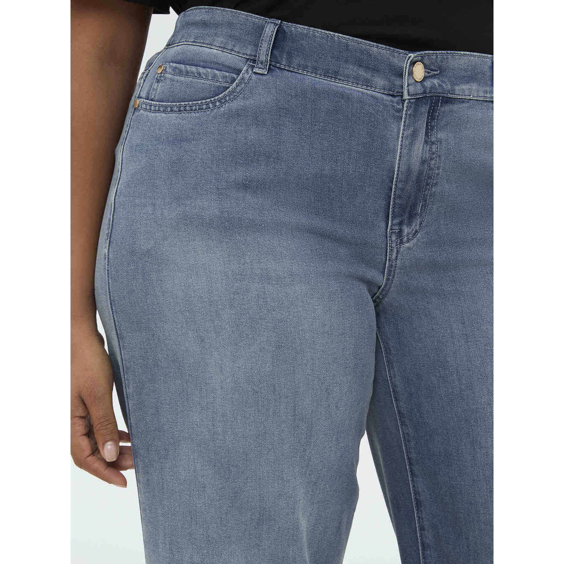 Fiorella Rubino - Jeans Wide Leg en denim lavado - Azul
