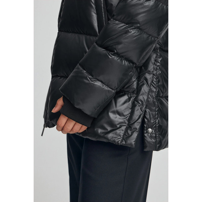 Chaqueta de plumas Ofelia negra con logo Polo Club