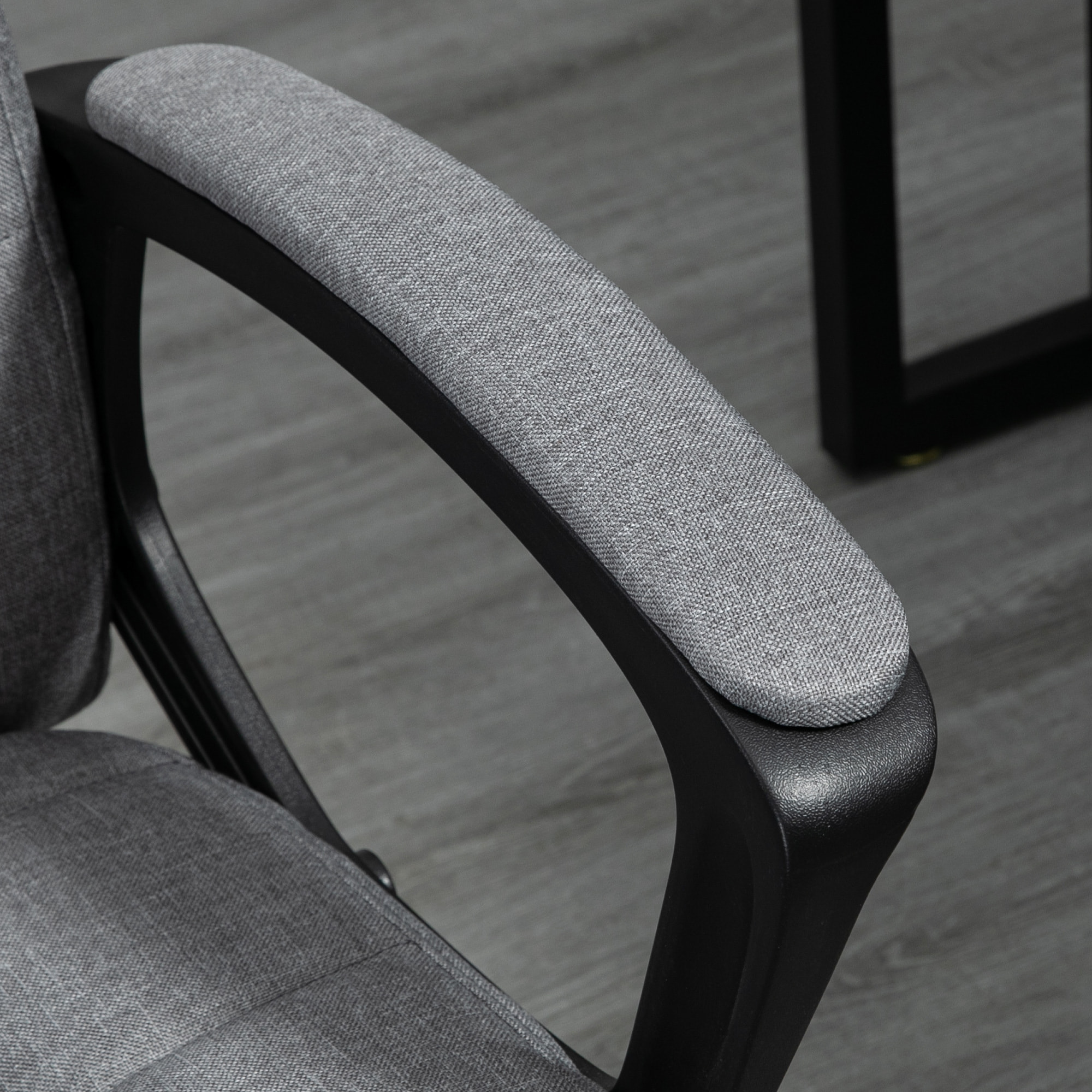 Chaise de bureau design Chesterfield effet capitonné réglable tissu gris