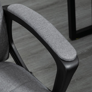 Chaise de bureau design Chesterfield effet capitonné réglable tissu gris