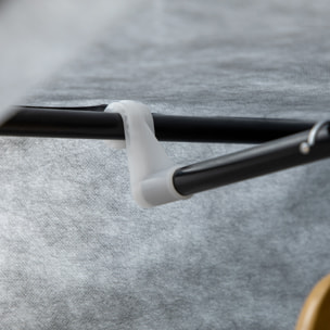 Armario de Tela Plegable, Armario Portátil con Barra para Colgar, 6 Estantes, Marco de Acero, para Dormitorio, Vestidor, 103x43x162,5 cm, Gris Oscuro