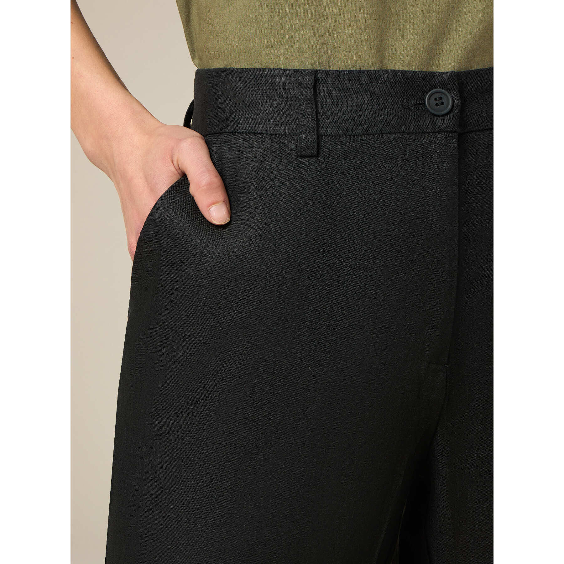 Oltre - Pantaloni in lino - Nero