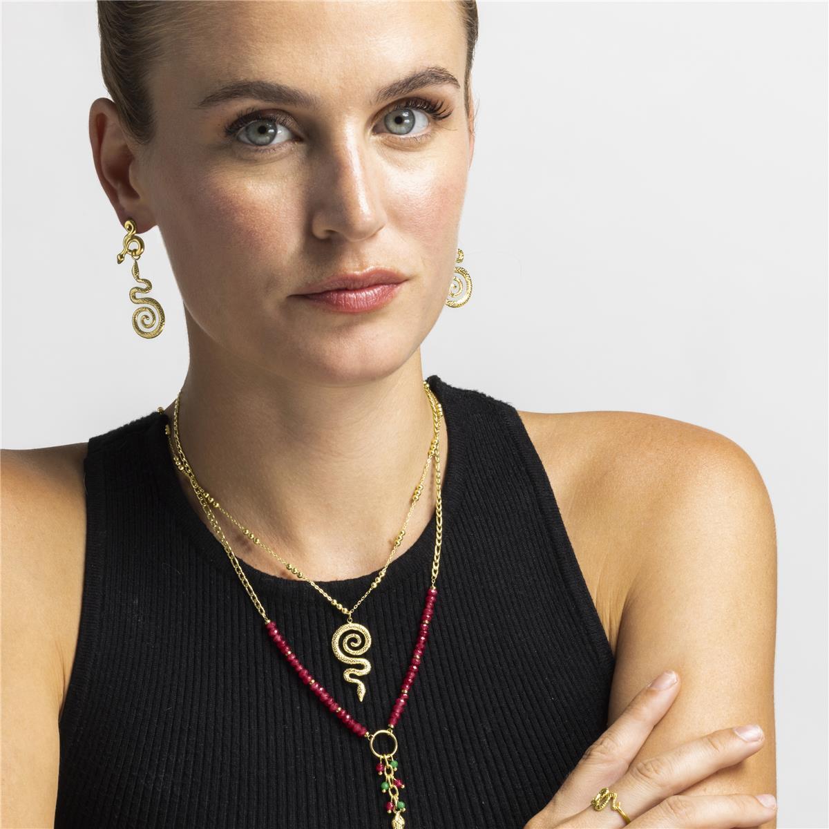 Pendientes acabado oro 18k