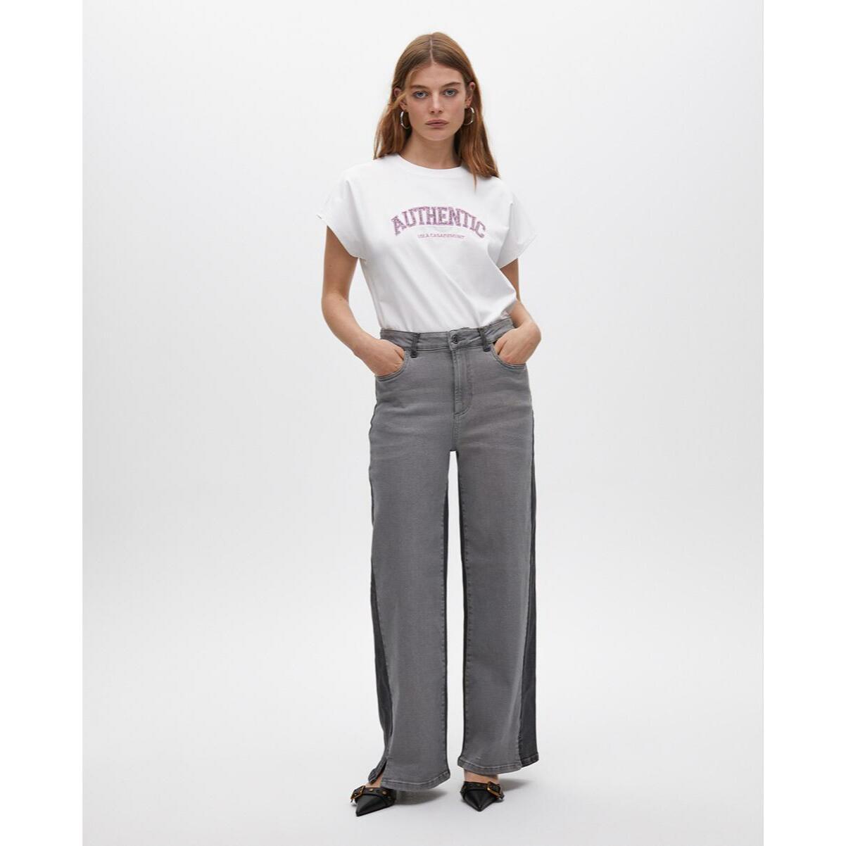 Jeans bicolore wideleg