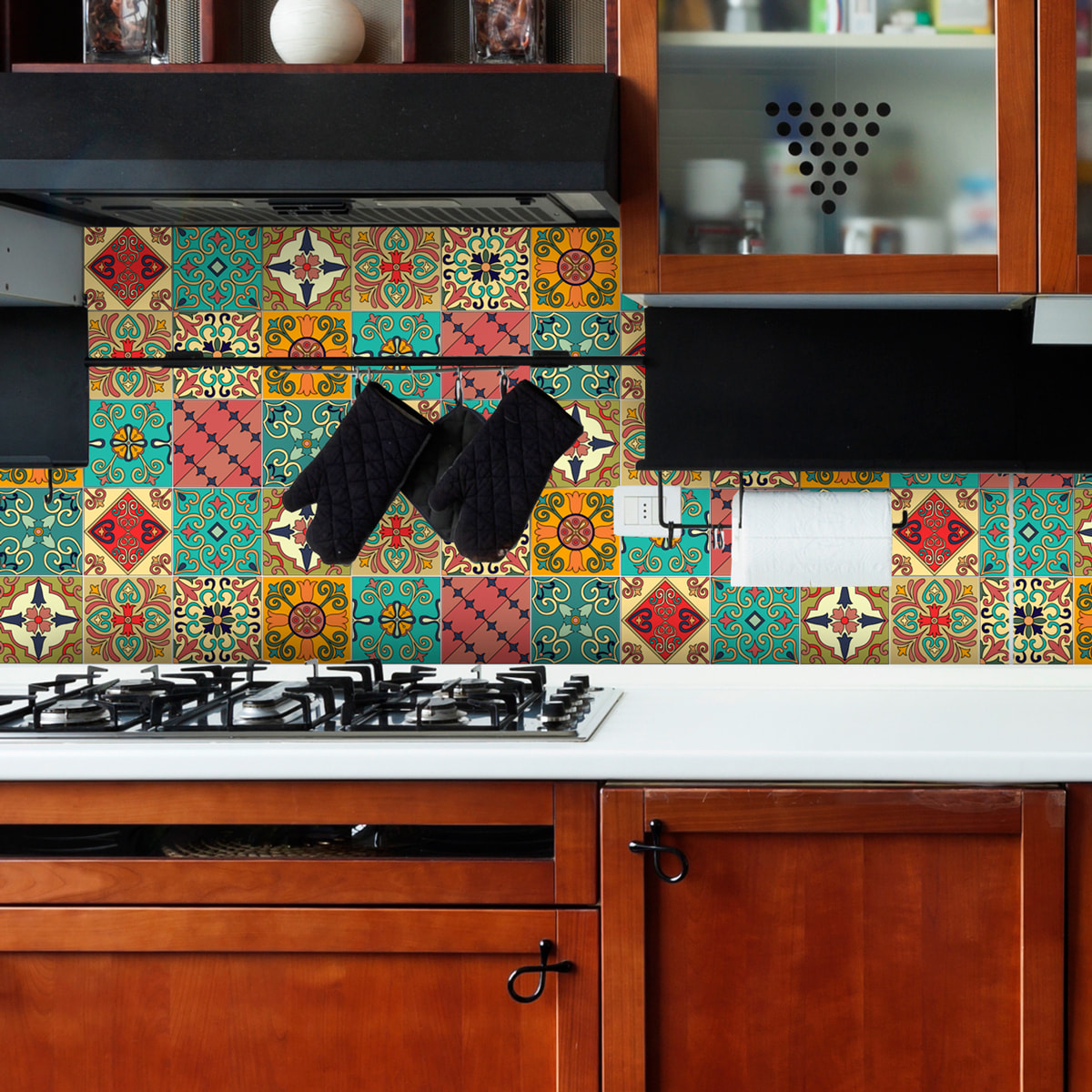 Stickers muraux - Sticker Mural Carrelage adhésif Cuisine Salle de Bain - 9 STICKERS CARRELAGES AZULEJOS MOSAÏQUES ORIENTALES