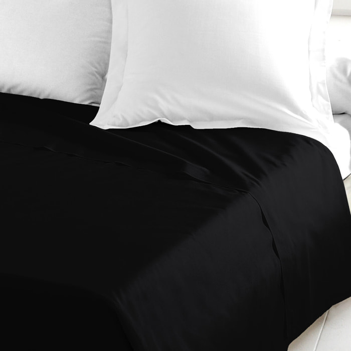 Drap plat 100% coton 57fils uni - gris clair