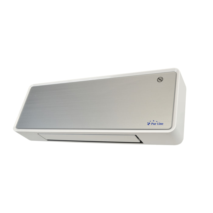 Chauffage soufflant 2000 W façade en verre argenté télécommande et minuterie