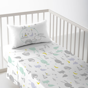 Cool Kids - Juego de Sábanas Estampadas - Infantil - Incluye 1 Funda de Almohada - 100% Algodón - Cuna / Maxicuna - Lets Dream
