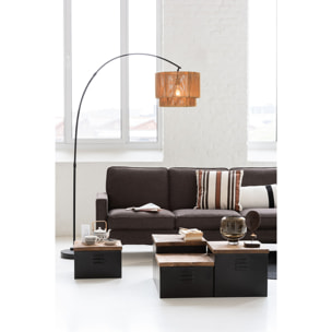 J-Line vase Sur Pied Rond - verre - marron foncé - large - Ø 20.5 cm