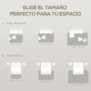 Alfombra Salón 160x120 cm Alfombra Pelo Corto Estilo Moderno Base Antideslizante Tejida a Máquina Tapete para Sala de Estar Dormitorio Comedor Crema