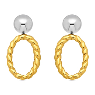 Pendientes Hiami acabado oro 18k y plata