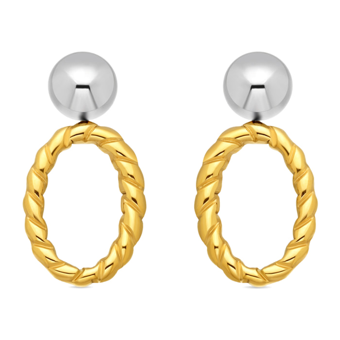 Pendientes Hiami acabado oro 18k y plata