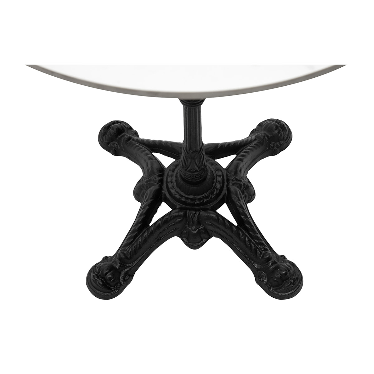 Table bistrot ronde en pierre minérale et métal noir D60 cm CONTY