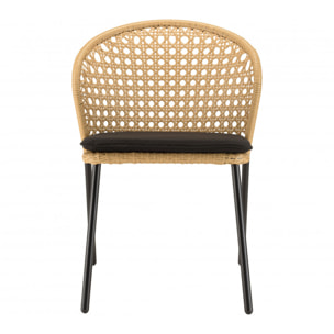 MALO - Lot de 2 chaises rotin synthétique couleur naturelle
