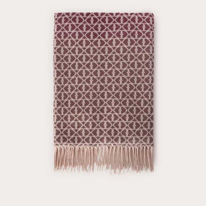 Motivi - Sciarpa jacquard lunga con frange - Bordeaux