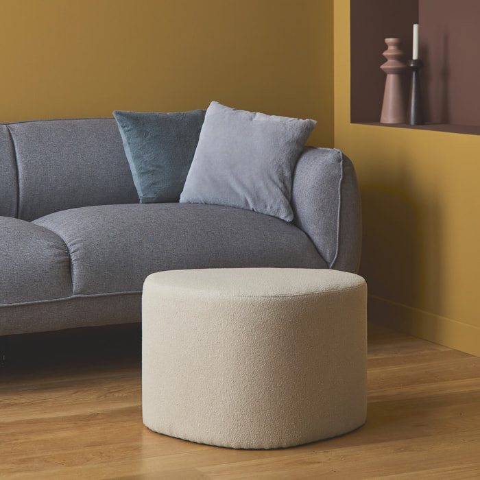 Tabouret, pouf en forme de galet tissu TAO