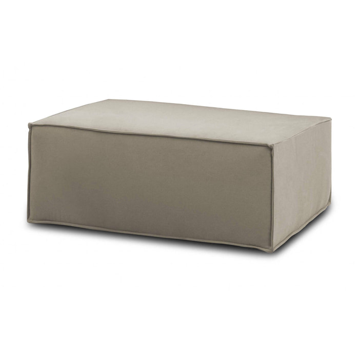 Pouf Antonella, Pouf da salotto, 100% Made in Italy, Poltroncina relax in tessuto imbottito, Cm 100x70h43, Tortora