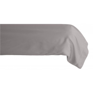 Taie de traversin percale pur coton peigné longues fibres 80 fils/cm² Vent du sud - Cendre - 43 x 195 cm