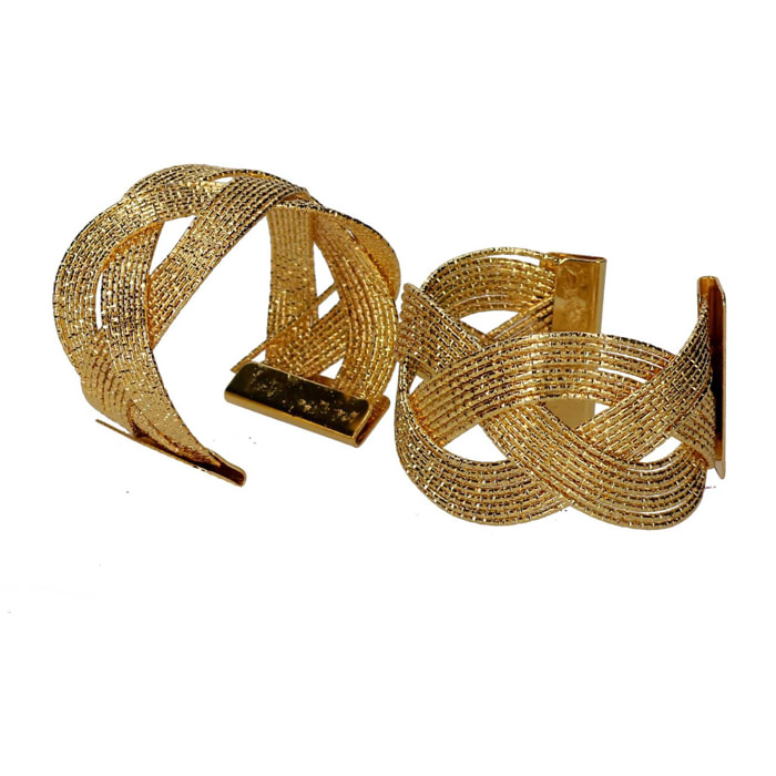 Set di 6 portatovaglioli in metallo oro cm15x11,5h5