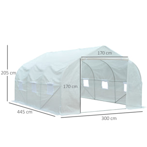 Invernadero de Jardín con Mosquitera 450x300x200cm Blanco