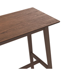 Table de bar rectangulaire 4 personnes en bois foncé 120 cm - Buvette