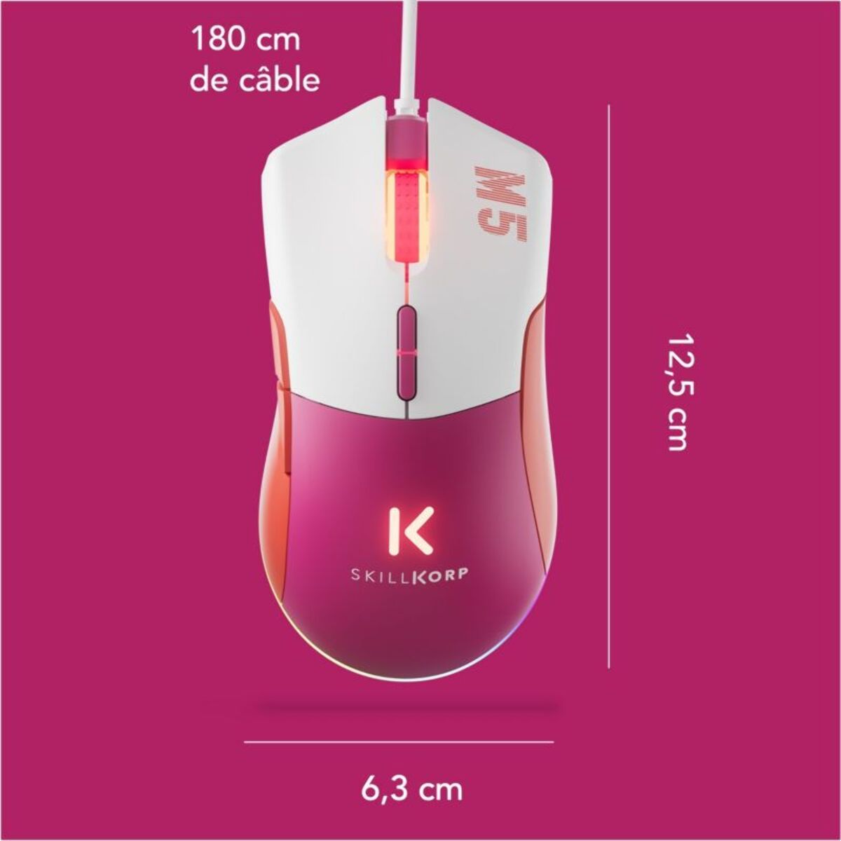 Souris Gamer Filaire SKILLKORP M5 ECO MAGENTA Access