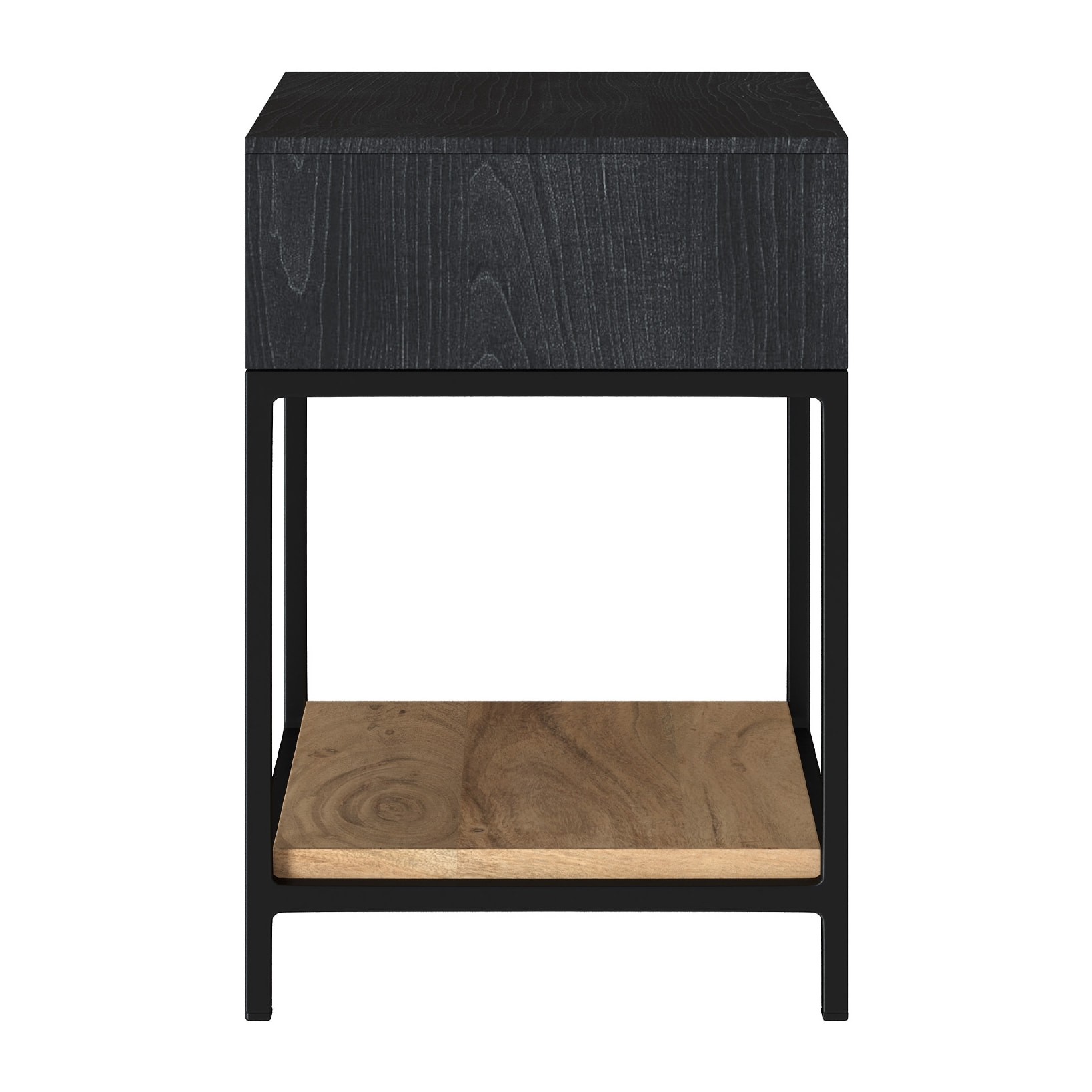 Table de chevet en bois et métal noir 1 tiroir - Jakson