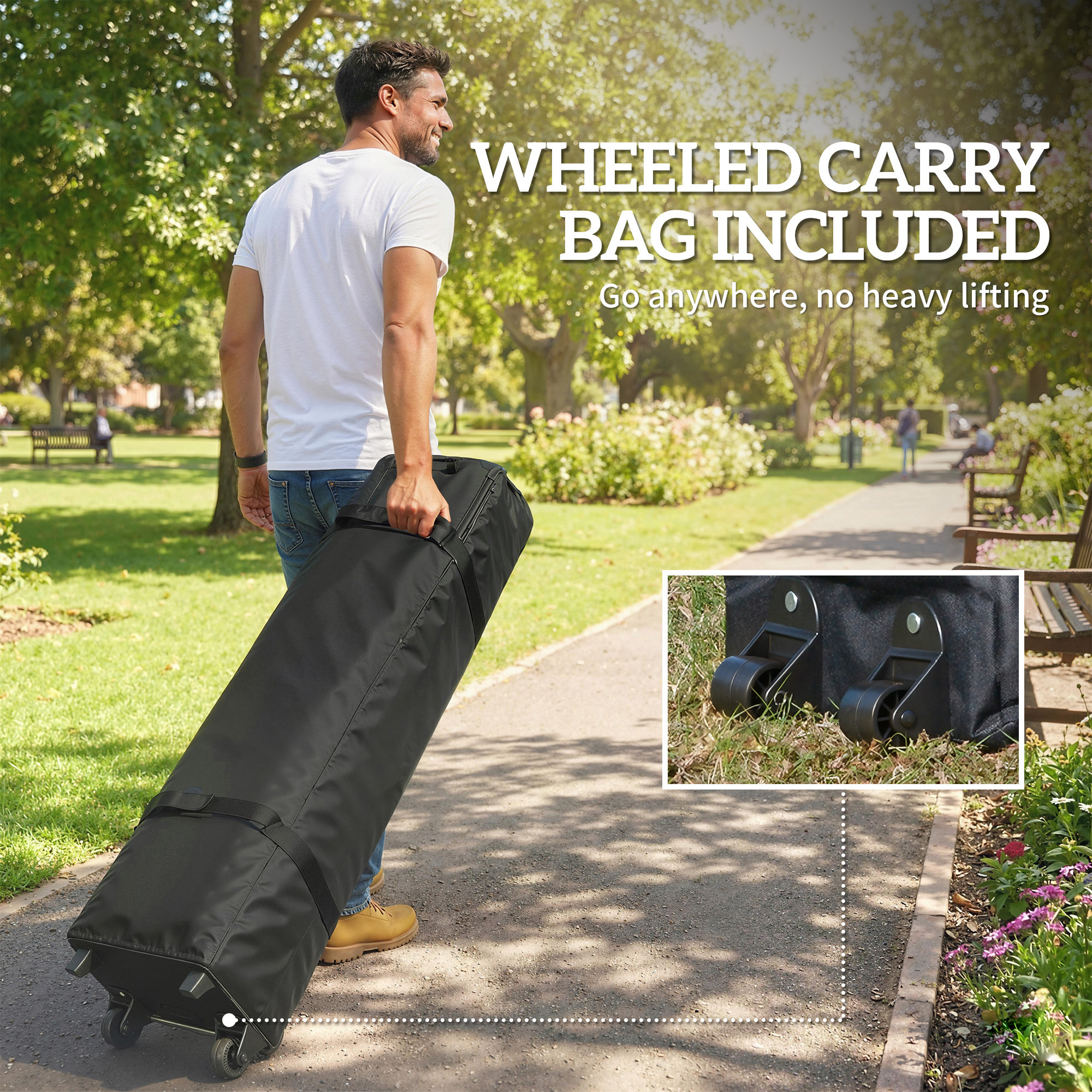 Tonnelle de jardin pliante montage facile sac transport métal blanc