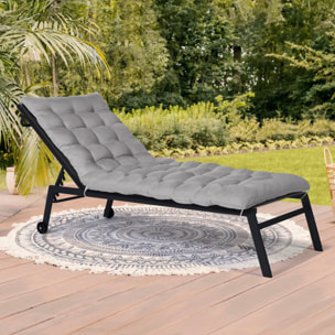 Coussins universels gris pour bain de soleil - lot de 2