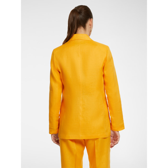 Elena Mirò - Blazer in lino con tasche - Giallo