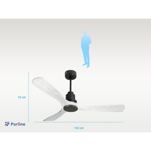 Ventilador de techo Modo Invierno/Verano Termostato Wifi Motor DC Techos Inclinados Mando a Distancia Hypersilence Memoria Vendible Shopify (AUTOMATICO) NusaD132C0464580 PURLINE