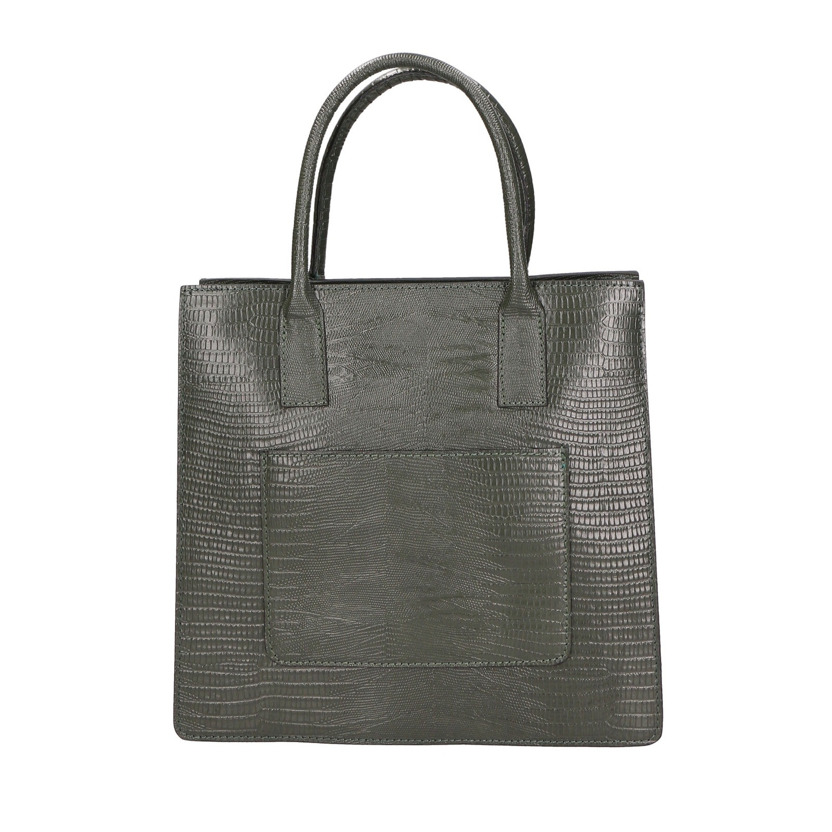 Borsa a mano da donna - Modello Giulia - Vera pelle effetto cocco - 30.0 x 28.0 x 10.0 cm