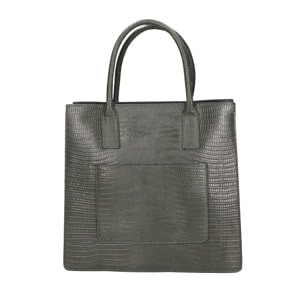 Borsa a mano da donna - Modello Giulia - Vera pelle effetto cocco - 30.0 x 28.0 x 10.0 cm