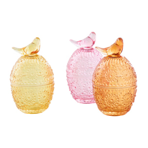 J-Line Pot à Provision - verre - mutlicolore - 3 pièces