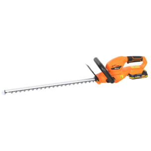 Taille-haies sans fil 100W 18V lame asymétrique double action 51 cm orange