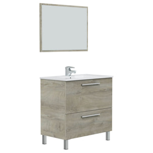 Mueble baño luis 1p1c 80cm color alaska con espejo, sin lavabo