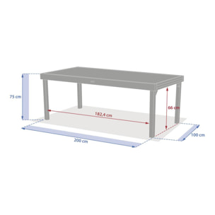 Table de jardin 12 places Piazza extensible café