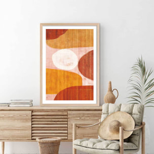 Poster melamine Affiche + cadre en bois - Chêne