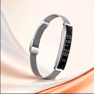 Smartband B3 con monitor intelligente della frequenza cardiaca, del sonno e modalità sportive. 1 Cinturino in metallo e 1 in silicone.