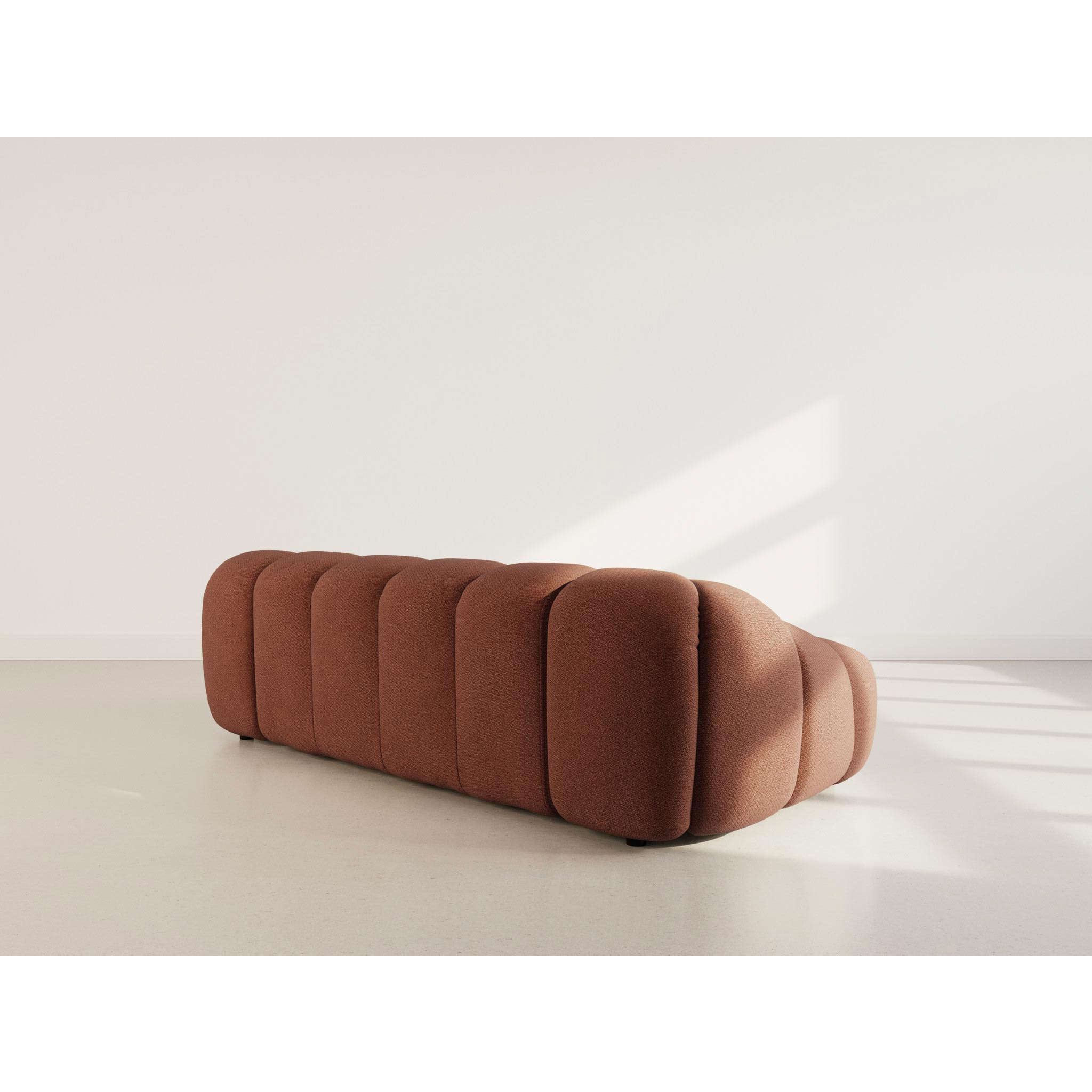 Ava - canapé 3 places en velours texturé - Terracotta