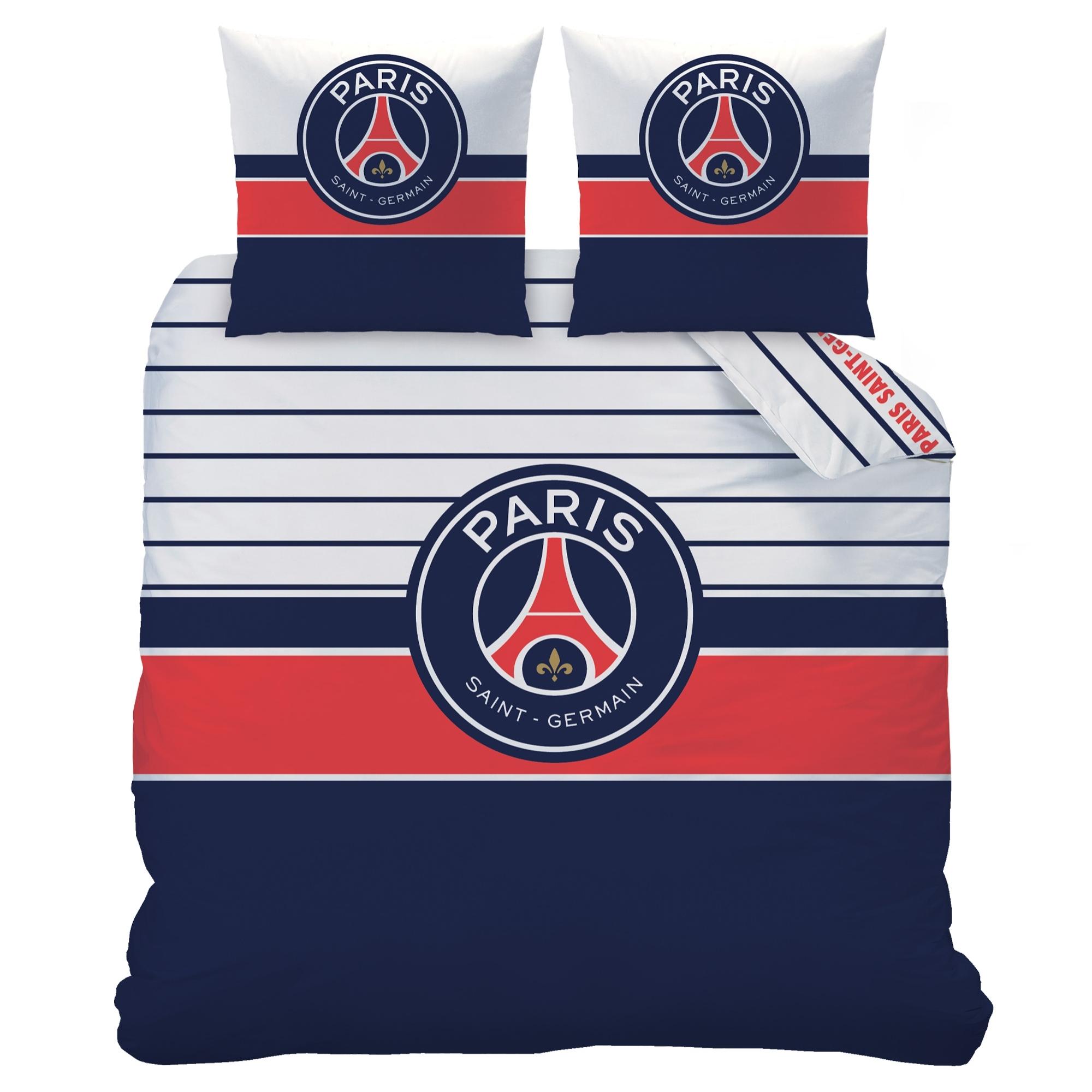 Parure de lit imprimée 100% coton, PSG LOGO