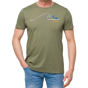 T-shirt in cotone 150 gr Tamahee Hot Buttered Verde Militare.
