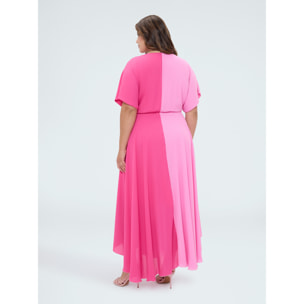 Fiorella Rubino - Vestito lungo color block - Rosa