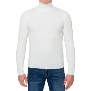 Maglia collo alto Hot Buttered Beachport bianco