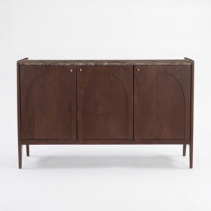 Buffet en bois de manguier et plateau en marbre - Sandro
