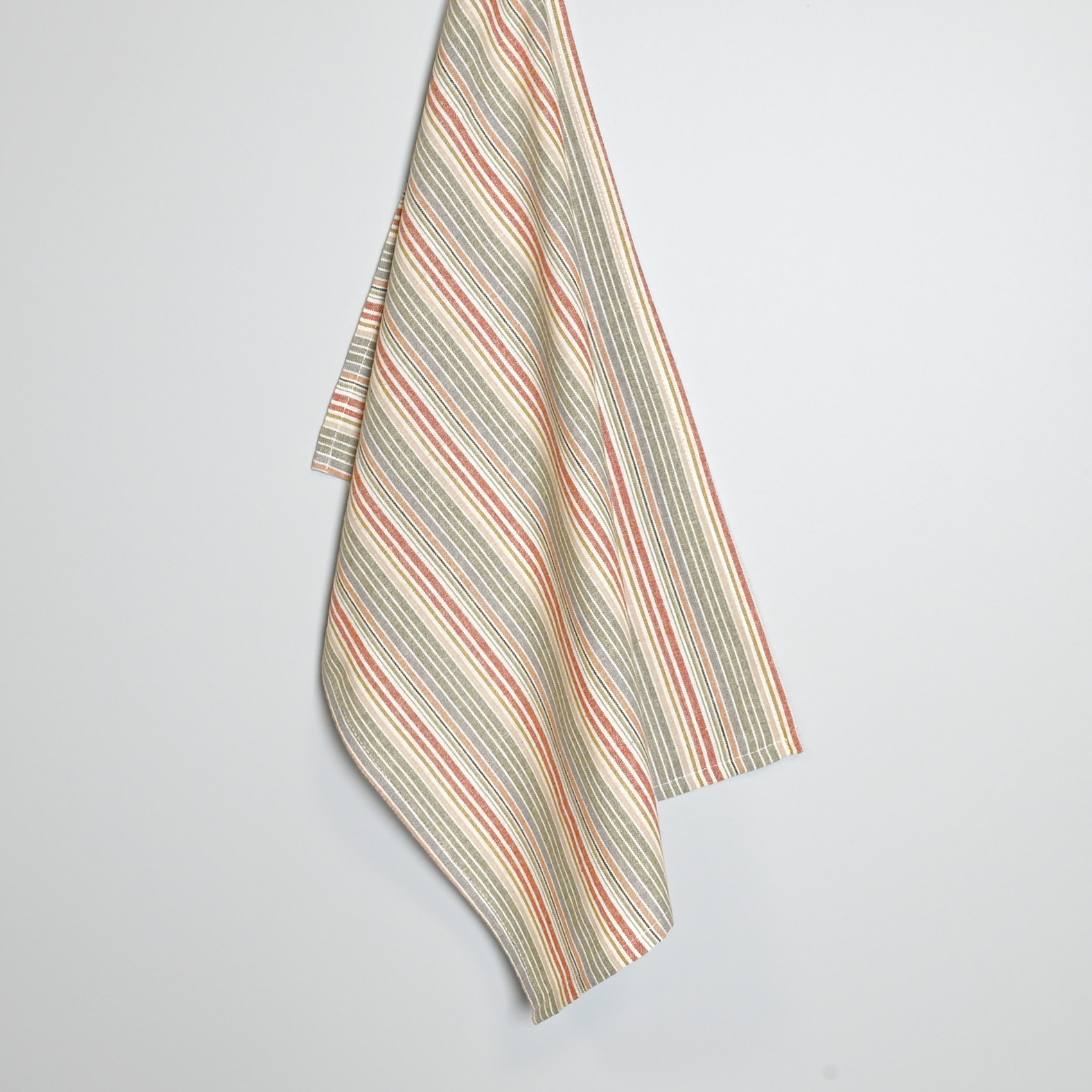 Torchon de cuisine en coton à rayures tissées - Rouge