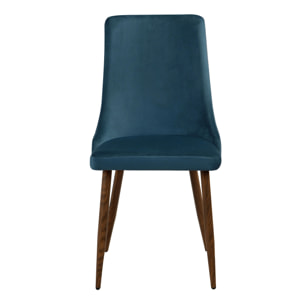 Lot de 2 chaises en velours bleu - Vinni