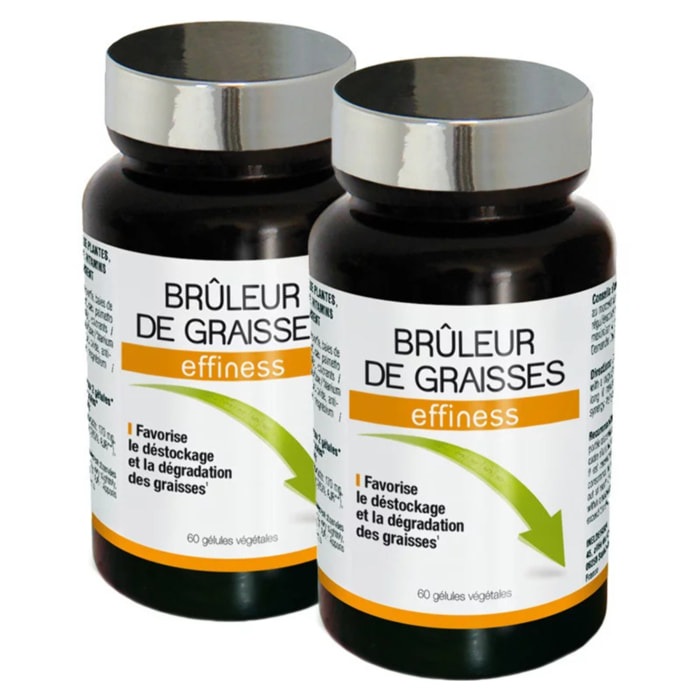 NUTRIEXPERT Bruleur de Graisses - Déstocke Et Dégrade Les Graisses - Aide Minceur Et Perte De Poids - Formule Renforcée - Guarana Maté Thé Vert Chrome Choline - Lot de 2 produits