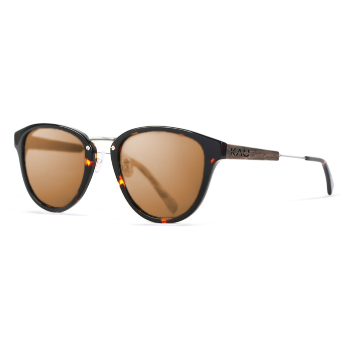 Gafas de sol KAU VENECIA - De acetato demi marrón y madera de ébano / Marrón